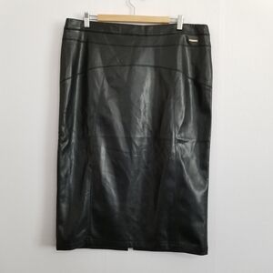 NWT Marc New York Black Faux Leather Pencil Skirt Size XL